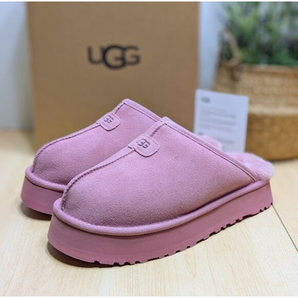 UGG Dusty Orchid Pink Discoquette Platform Suede Slide Slippers Women's 9 NIB - Picture 4 of 13